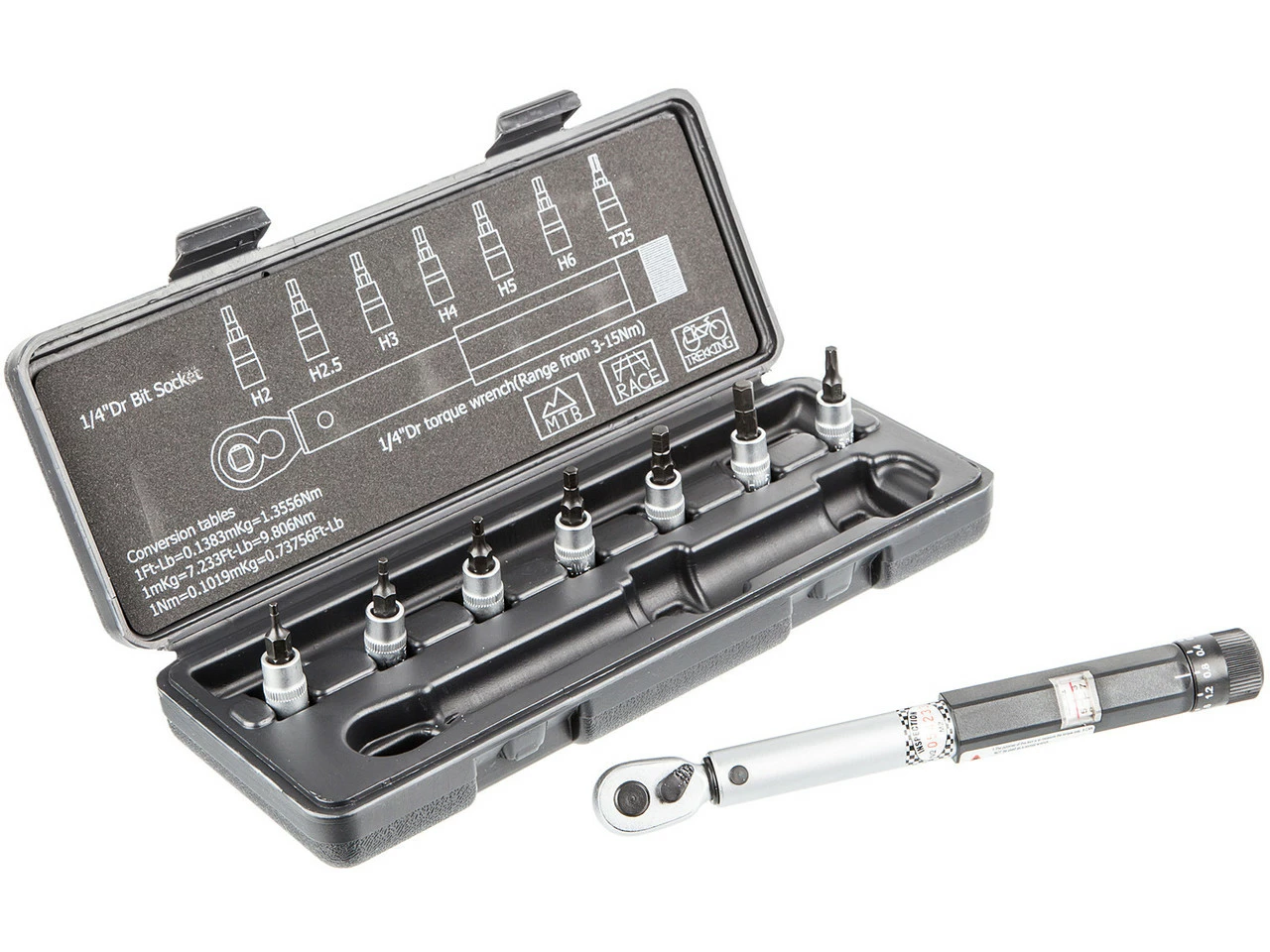 XLC Drehmomentschlüssel Mit Bit-Set TO-S41 3 XLC Drehmomentschlüssel Mit Bit-Set TO-S41