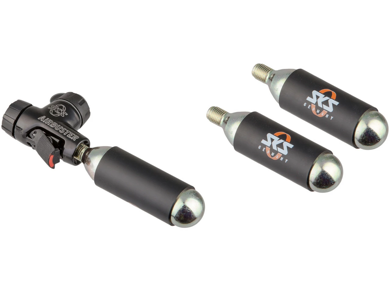 SKS Airbuster CO2 Pumpe + 2 X CO2 Ersatzkartusche Mit Gewinde 16 G Bundle 3 SKS Airbuster CO2 Pumpe + 2 X CO2 Ersatzkartusche Mit Gewinde 16 G Bundle
