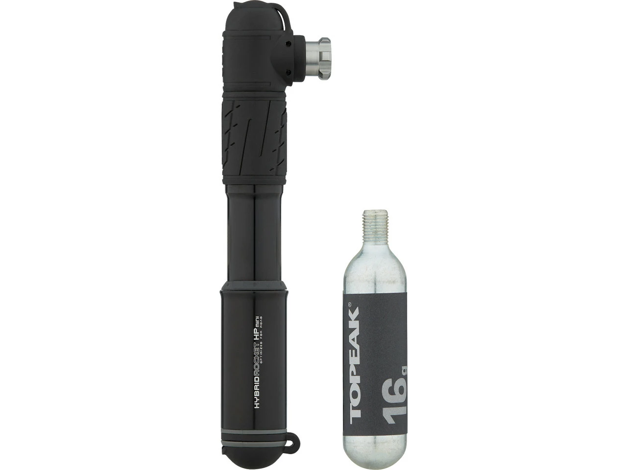 Topeak HybridRocket HP Mini Minipumpe Mit CO2-Inflator 3 Topeak HybridRocket HP Mini Minipumpe Mit CO2-Inflator