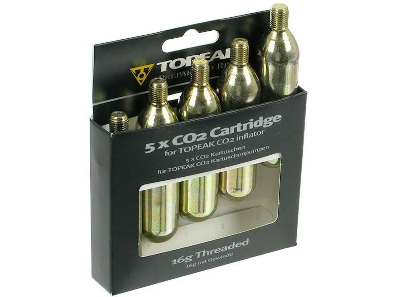 Topeak CO2 Ersatzkartuschen Mit Gewinde 5er Set 3 Topeak CO2 Ersatzkartuschen Mit Gewinde 5er Set